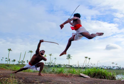 Martial arts Kalaripayattu show Thekkady