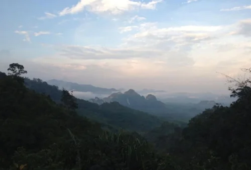 Khao Sok National Park viewpoint with limestone mountains