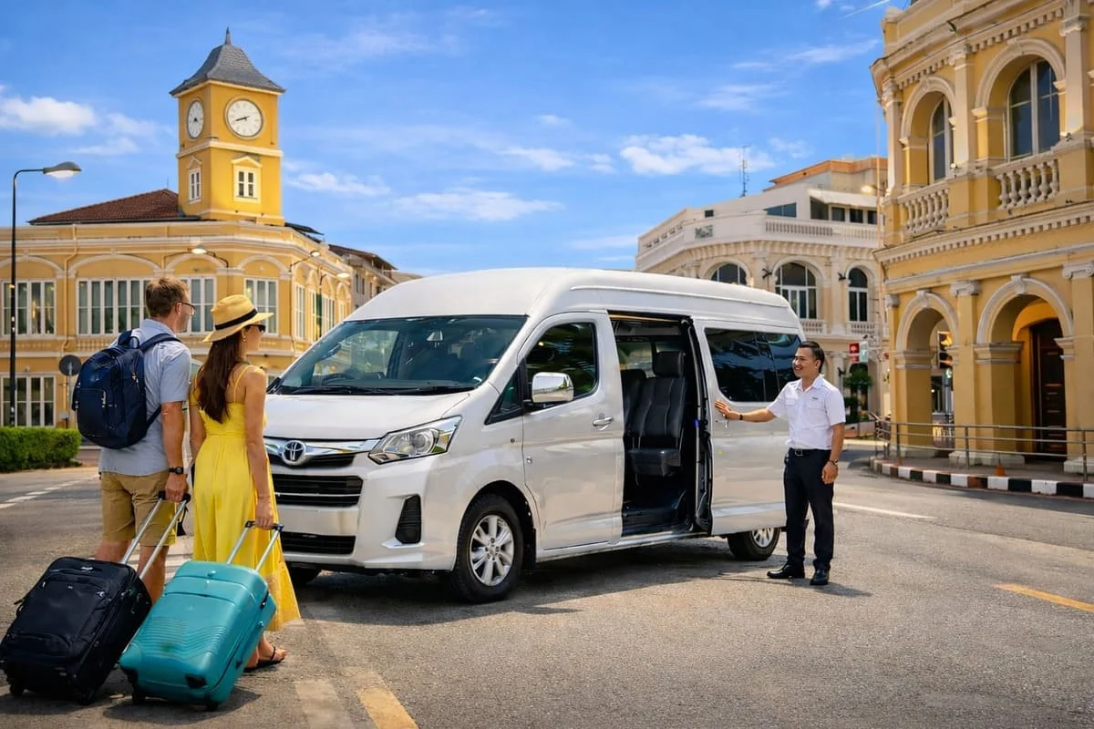 Private car and minivan transfer from Phuket across Thailand with professional driver and door-to-door service