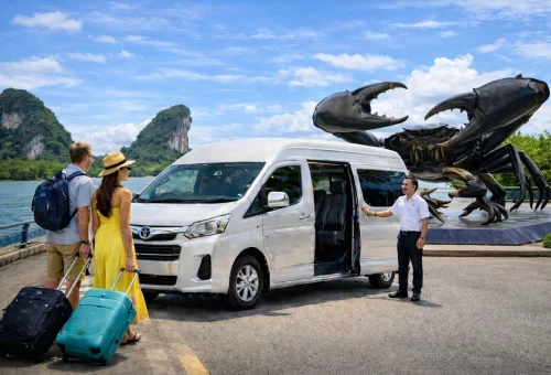 Private car and minivan transfer from Krabi across Thailand with professional driver and luggage service