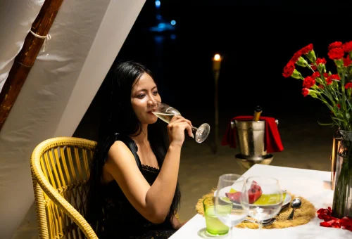 Coral Island Phuket dinner setup luxury romantic