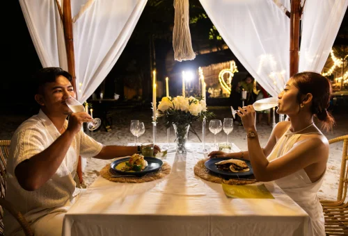 Phuket romantic dinner sunset ocean Coral Island