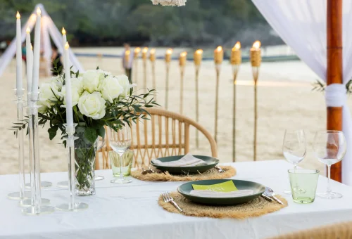 romantic Phuket island dinner sunset beach view