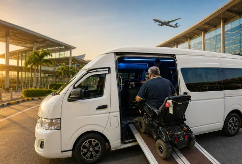 Wheely friendly airport transfer Phuket with wheelchair accessible vehicle at Phuket Airport