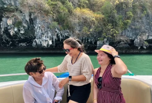 Guests enjoying a private speedboat tour from Phuket