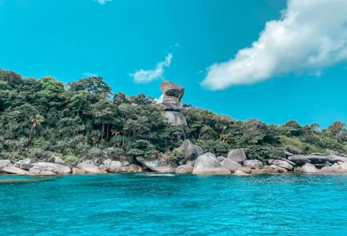 Similan Islands granite rock formations viewed from a private boat tour