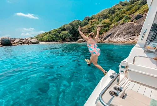 Group snorkeling in the Similan Islands during a private Phuket speedboat tour
