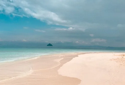 White sandy beach and turquoise sea at Khai Islands near Phuket