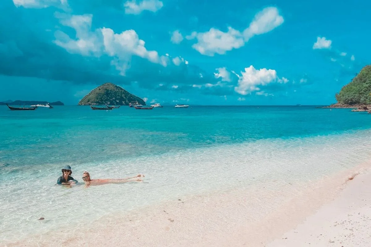 Family enjoying Coral Island Phuket private speedboat tour