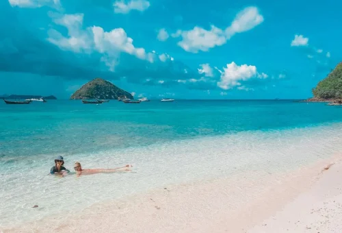 Family enjoying Coral Island Phuket private speedboat tour