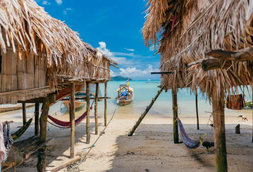 Traditional Moken village on Surin Islands Thailand