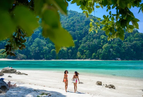 White sand beach at Surin Islands Thailand