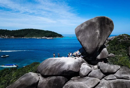 Private VIP boat cruising through Similan Islands