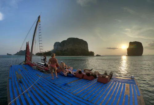Krabi 4 Islands Sunset Cruise Relaxing Deck