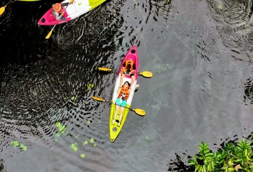 Couple enjoying a private kayaking tour at Klong Root Krabi