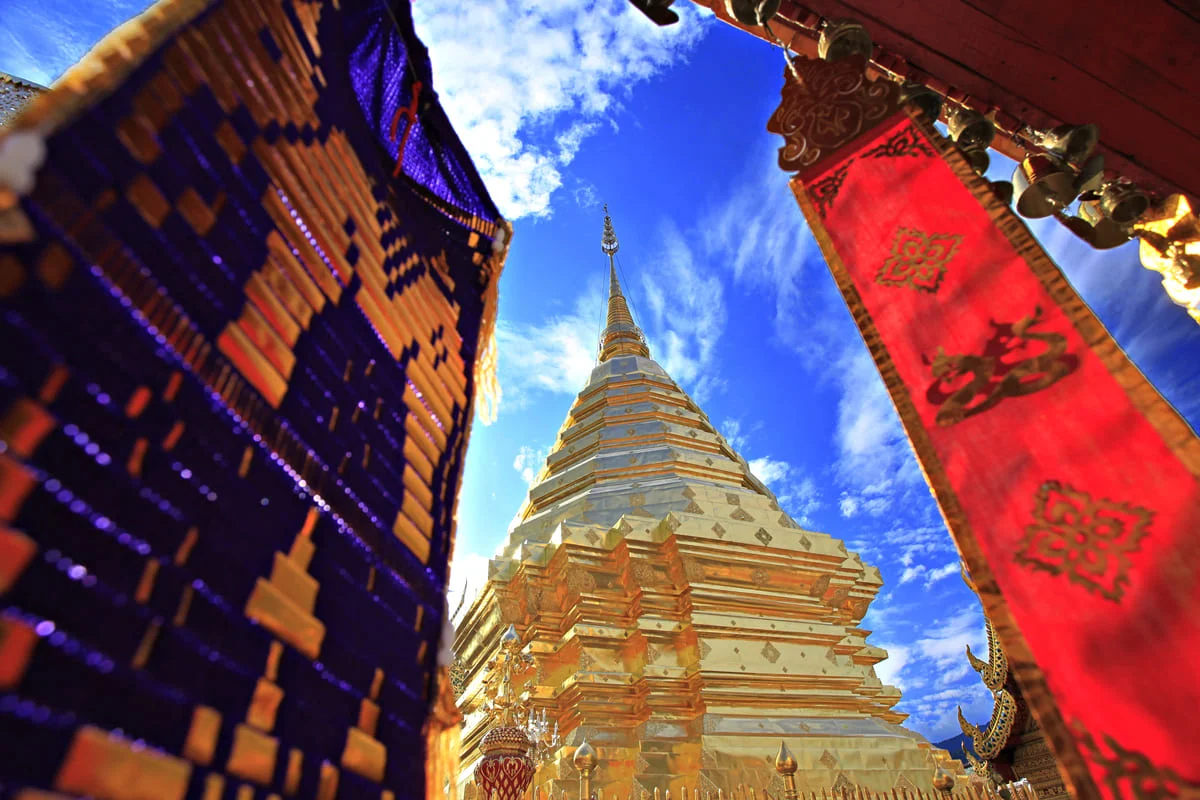 Golden chedi at Wat Phra That Doi Suthep in Chiang Mai