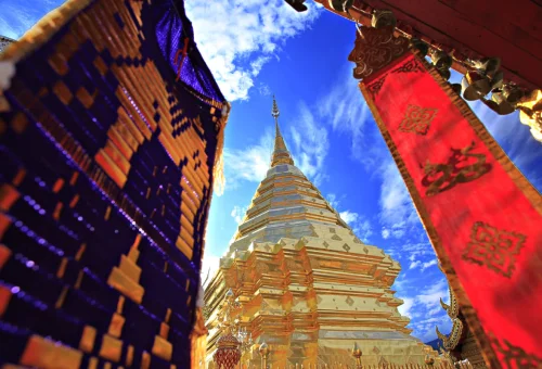 Golden chedi at Wat Phra That Doi Suthep in Chiang Mai