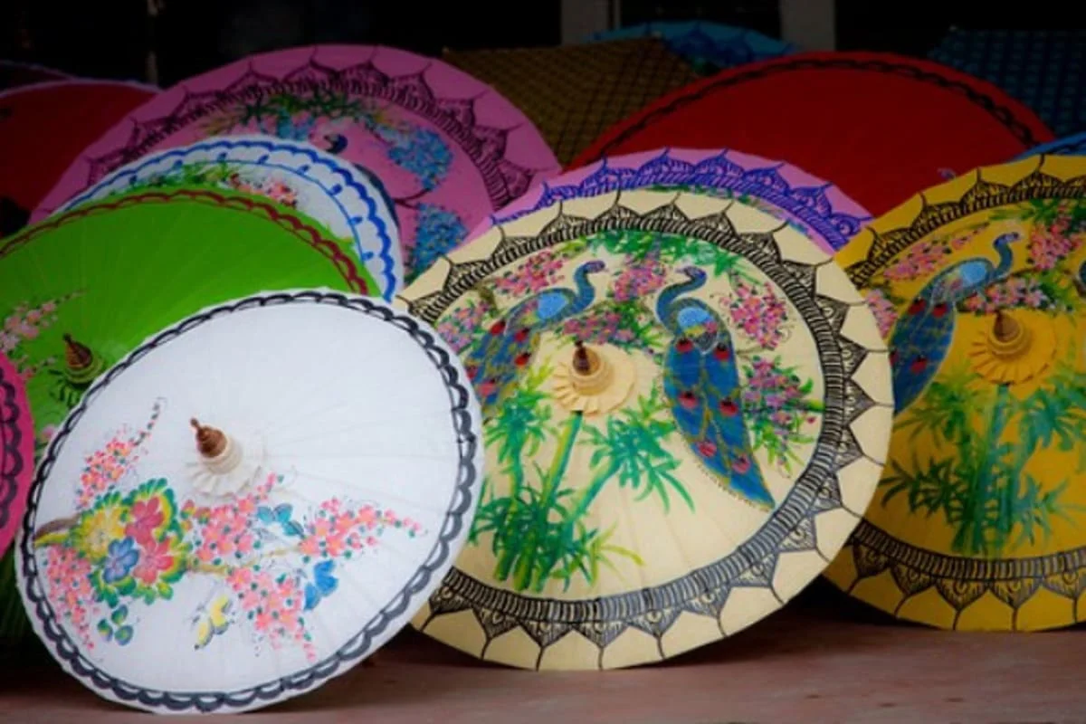 Hand-painted umbrellas at San Kamphaeng handicraft village