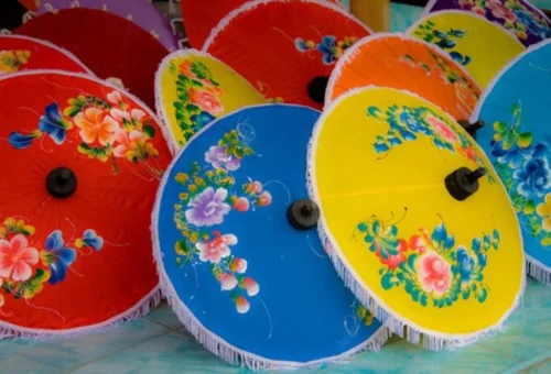 San Kamphaeng Colorful Paper Umbrellas Chiang Mai