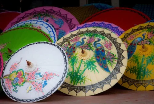 Hand-painted umbrellas at San Kamphaeng handicraft village