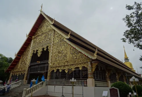 Golden Lanna temple architecture in Chiang Mai, Thailand