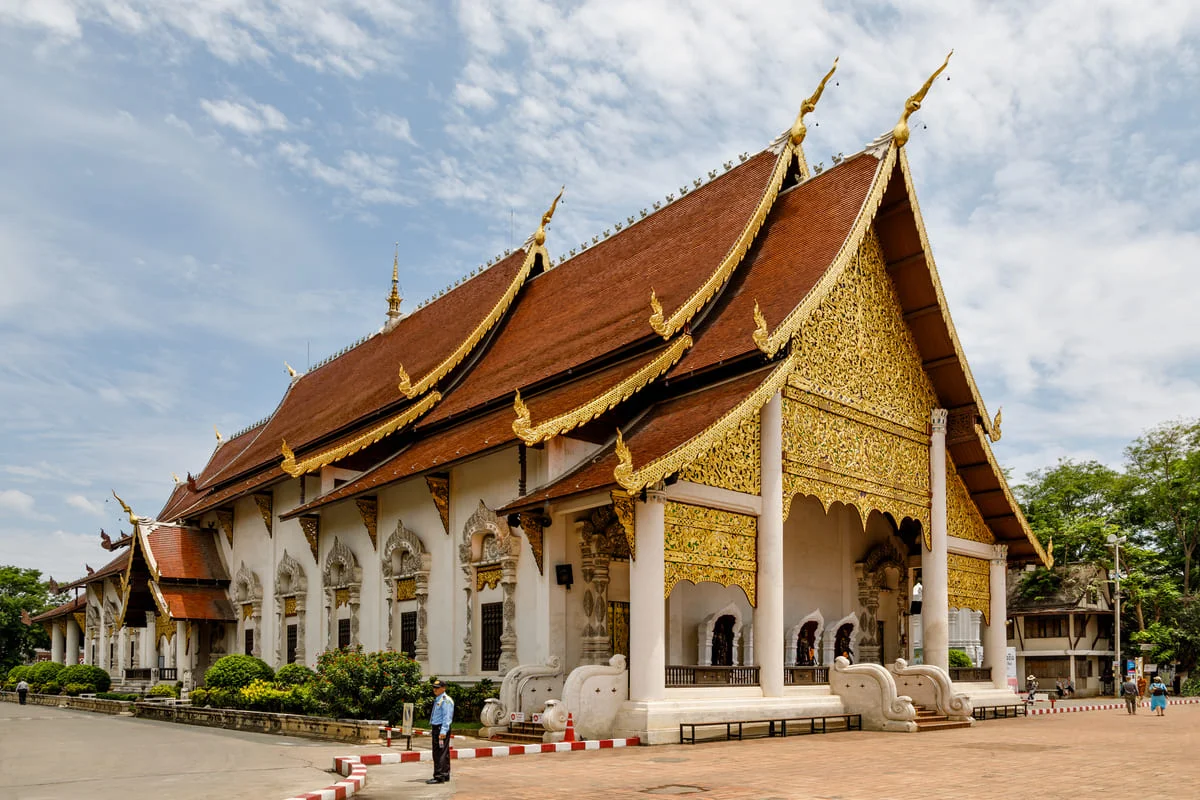 Chiang Mai Wat Phra Singh temple with traditional Lanna architecture