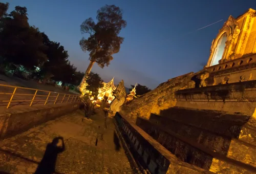Ancient brick chedi at Wat Chedi Luang Chiang Mai