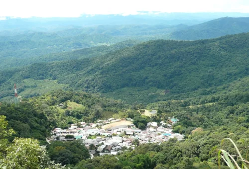 Doi Pui village surrounded by mountains and forest near Chiang Mai
