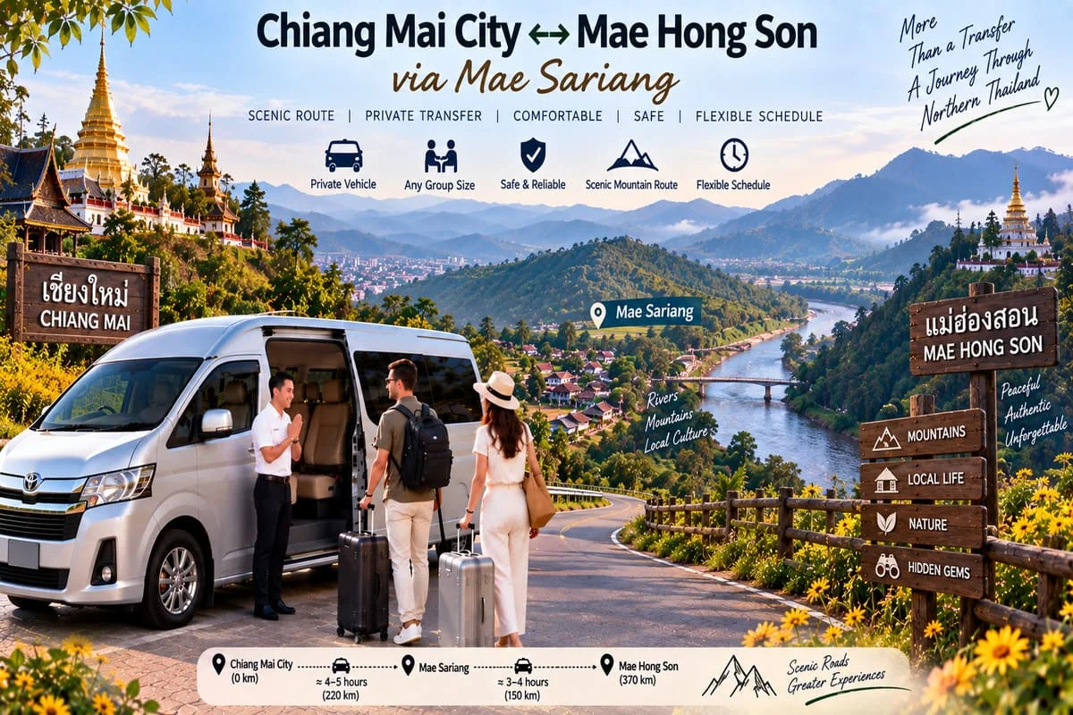 Private transfer vehicle for long distance Thailand travel