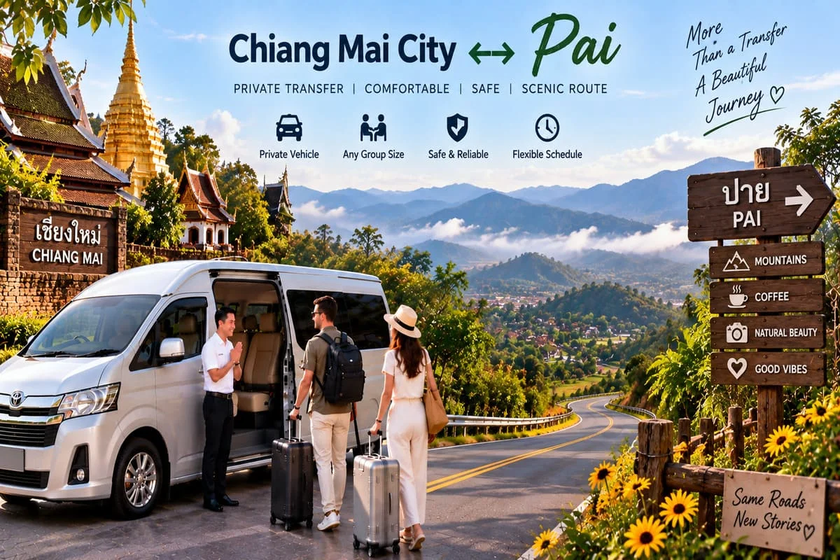 Modern private minivan for Thailand airport transfers