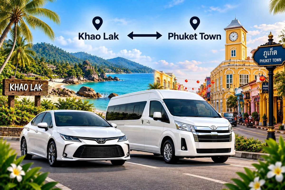 Spacious private minivan for travel across Thailand