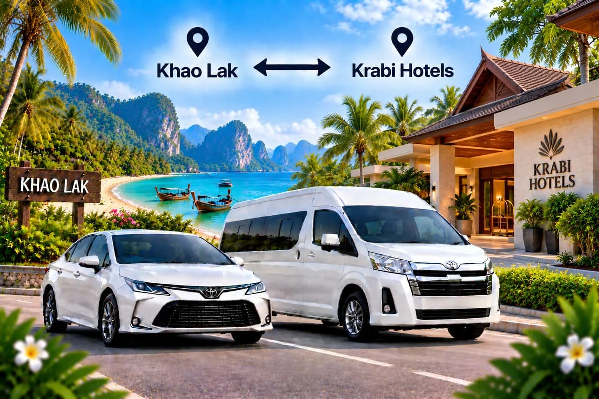 Modern private minivan for Thailand airport transfers