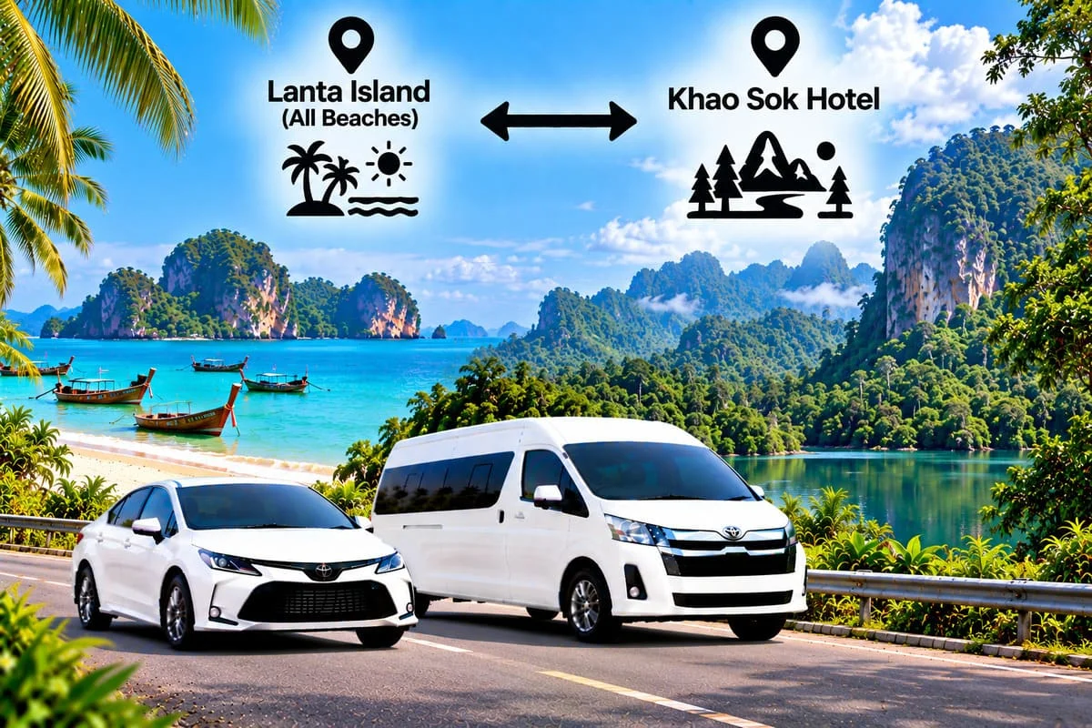 Lanta Island to Khao Sok private minivan transfer