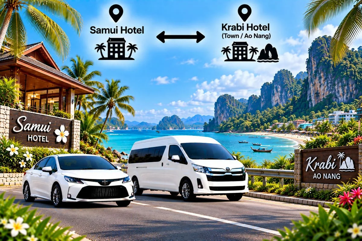 Modern private minivan for Thailand airport transfers