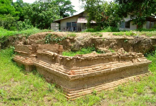 Archaeological ruins at Wiang Kum Kam ancient city in Northern Thailand