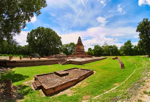 Ancient brick ruins at Wiang Kum Kam near Chiang Mai Thailand