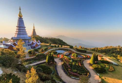 Doi Inthanon Twin Pagodas Chiang Mai Thailand