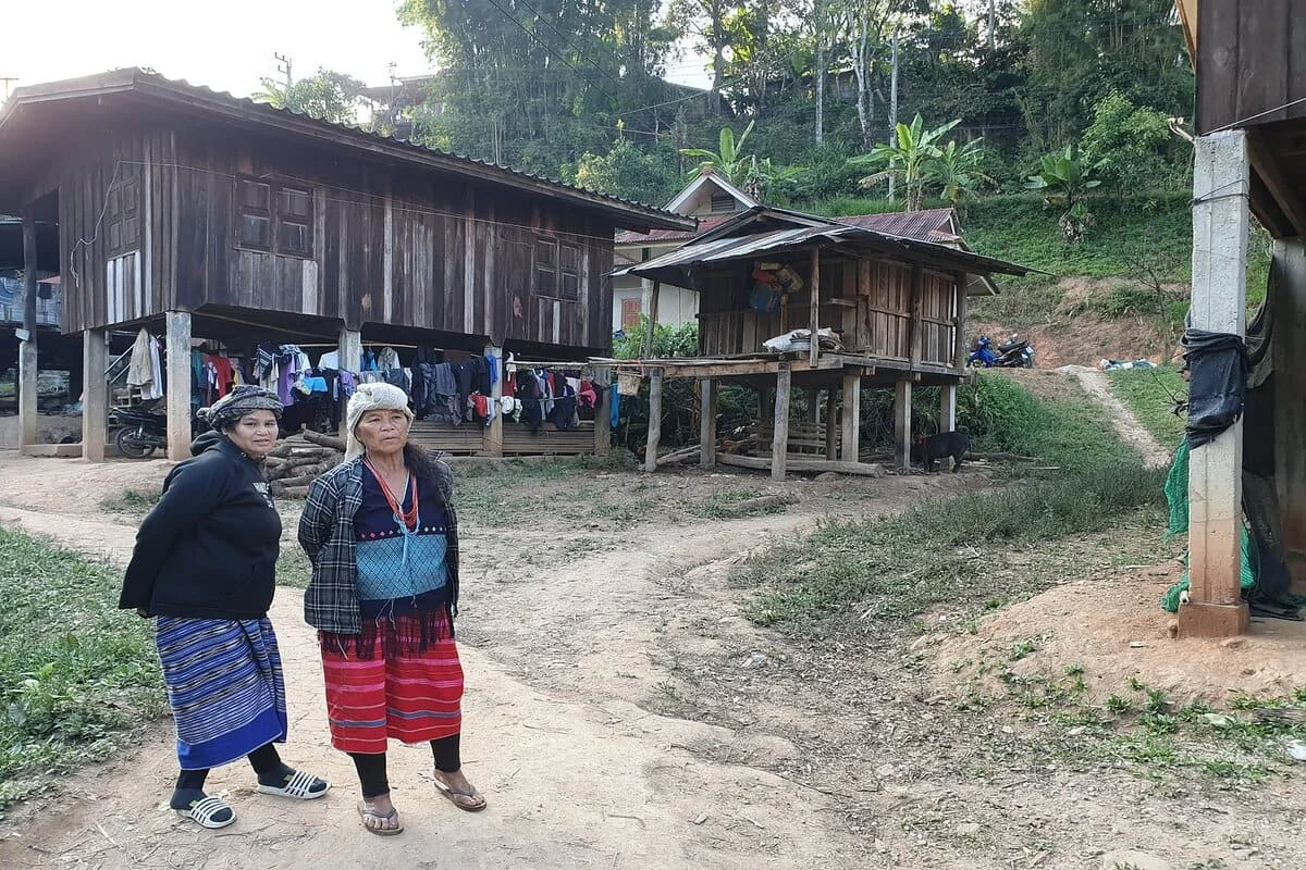 Traditional Karen hill tribe village in Doi Inthanon Chiang Mai Thailand