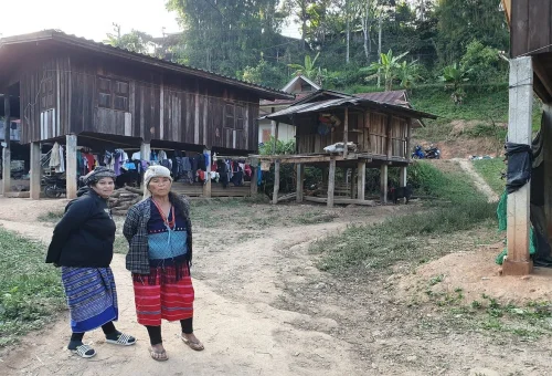 Traditional Karen hill tribe village in Doi Inthanon Chiang Mai Thailand