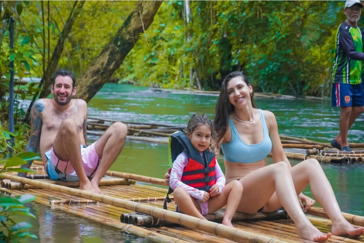 Mae Wang bamboo rafting experience with family in Chiang Mai
