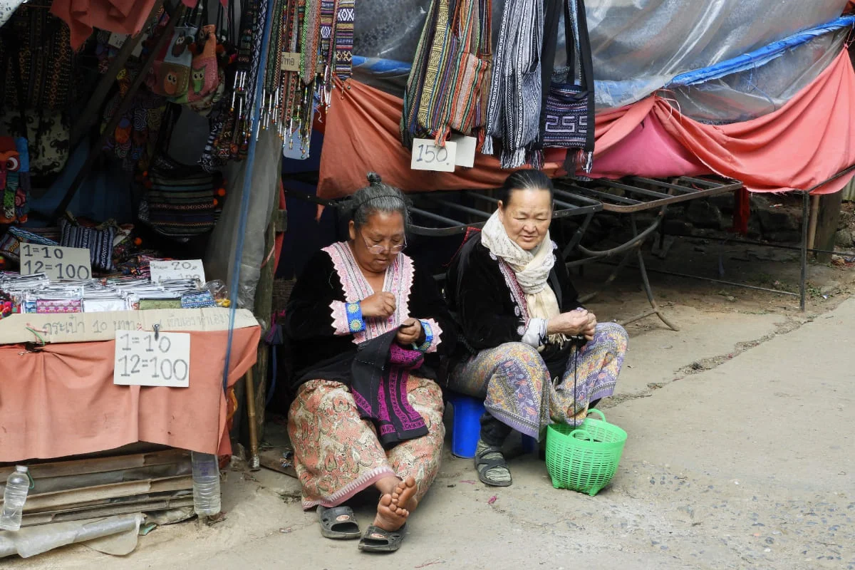 Mhong hill tribe market near Doi Inthanon Chiang Mai