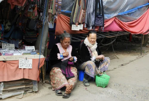 Mhong hill tribe market near Doi Inthanon Chiang Mai