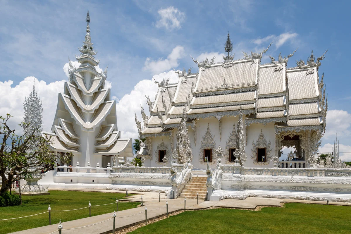 Wat Rong Khun White Temple architecture in Chiang Rai