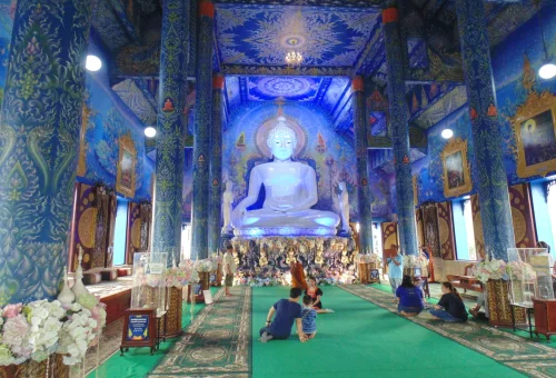 Chiang Rai Blue Temple Buddha Interior Wat Rong Suea Ten