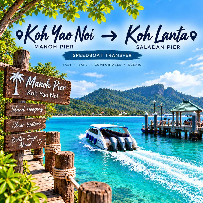 Koh Yao Noi to Koh Lanta speedboat transfer from Manoh Pier to Saladan Pier