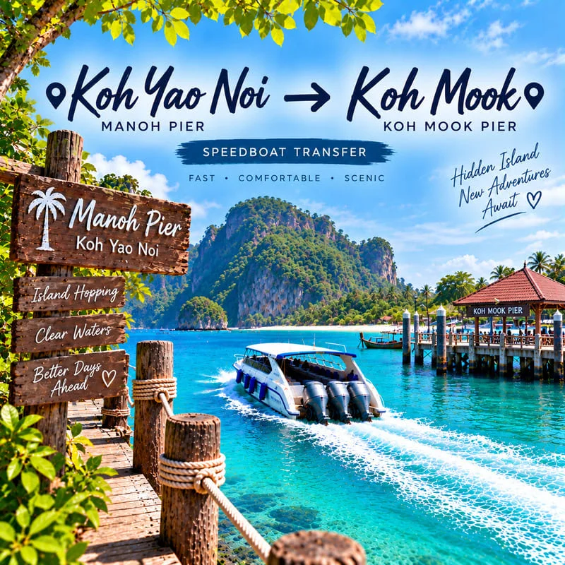 Koh Yao Noi to Koh Mook speedboat transfer from Manoh Pier to Koh Mook Pier