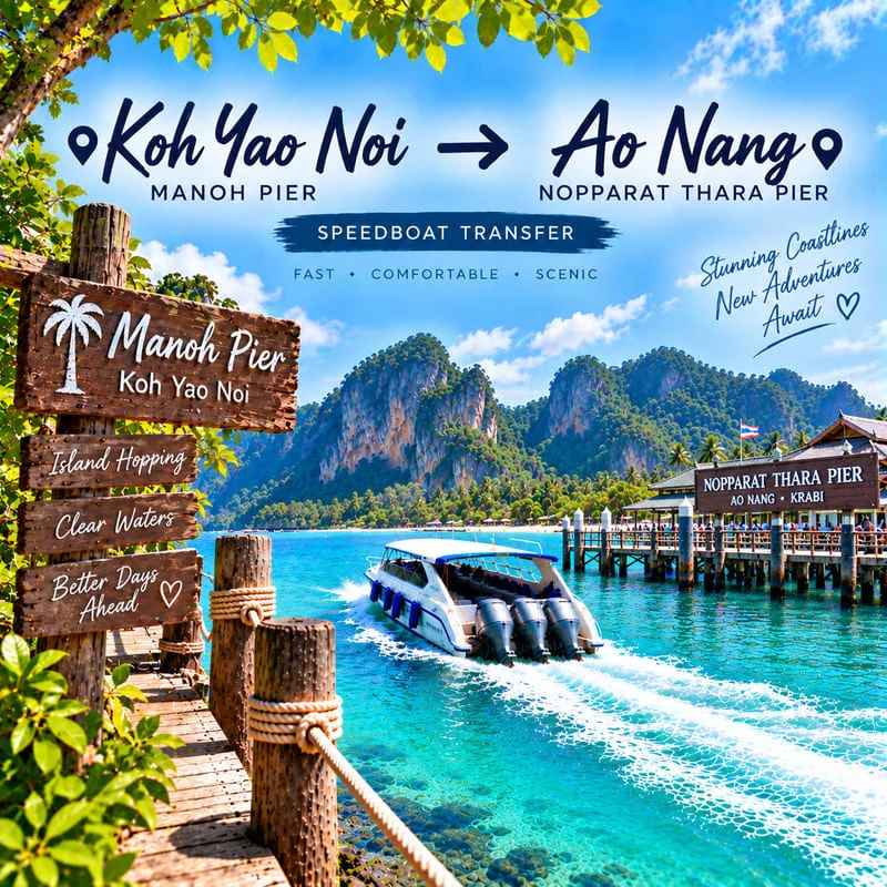 Koh Yao Noi to Ao Nang speedboat transfer from Manoh Pier to Nopparat Thara Pier