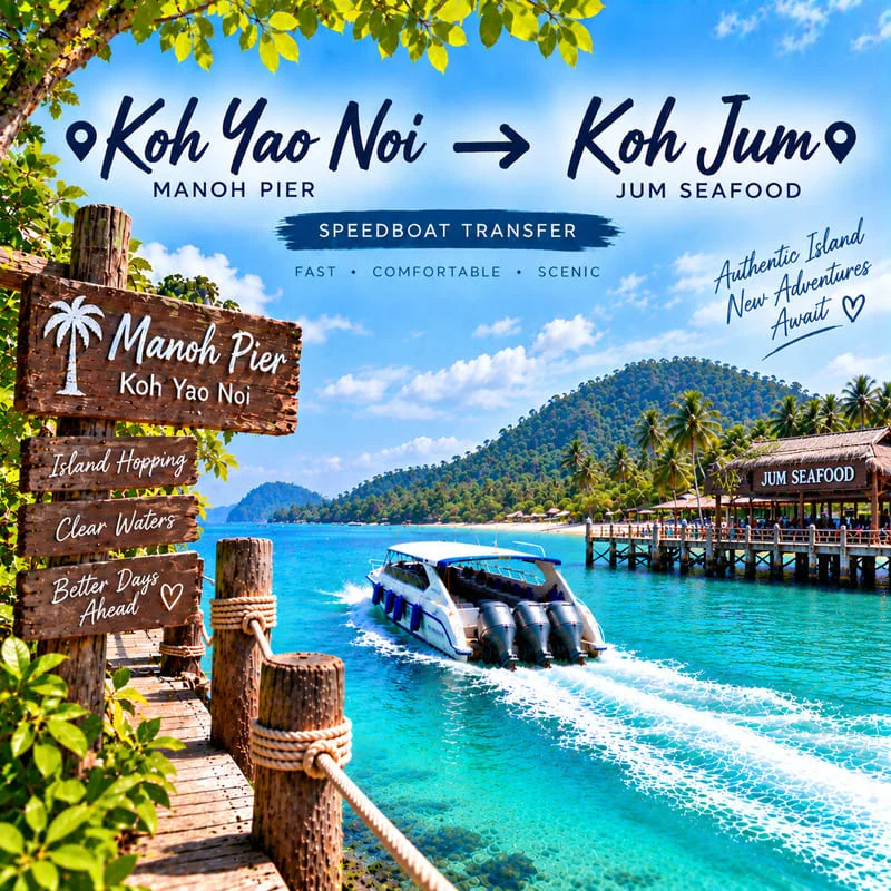 Koh Yao Noi to Koh Jum speedboat transfer from Manoh Pier to Jum Seafood