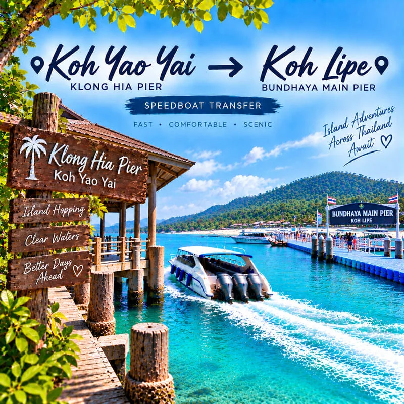 Koh Yao Yai to Koh Lipe speedboat transfer from Klong Hia Pier to Bundhaya Main Pier