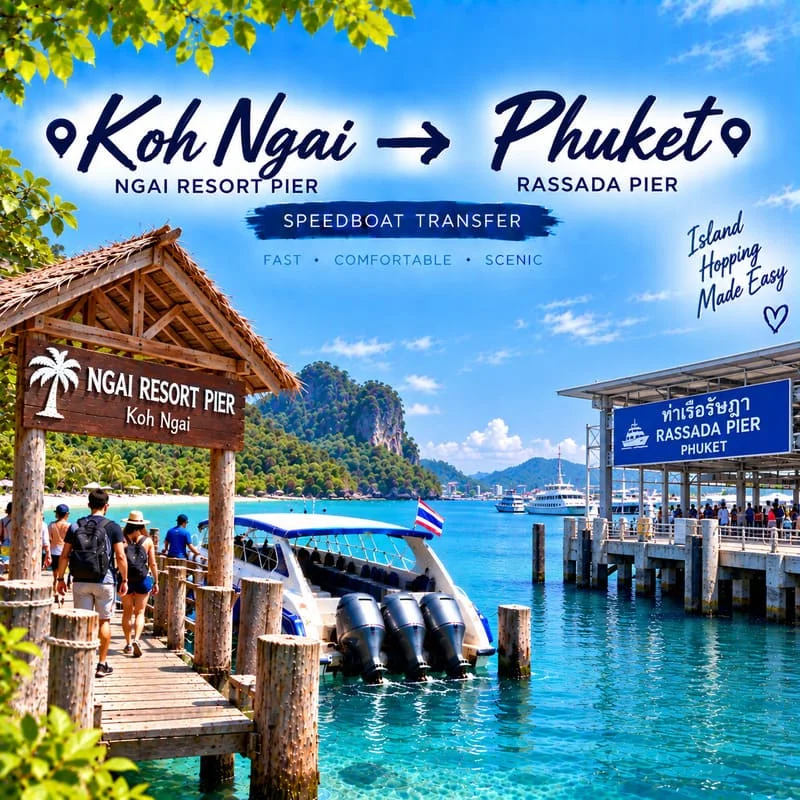 Koh Ngai to Phuket speedboat transfer from Ngai Resort to Rassada Pier